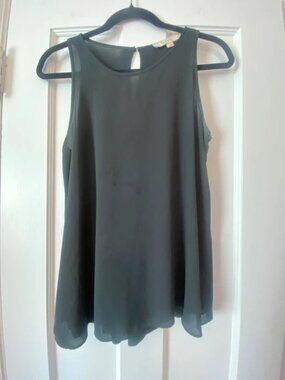 Womens Ann Taylor loft black sheer tank top size small
